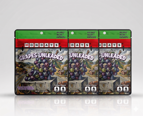 Grapes Unleaded terpene taffy - Grape Gasoline x Concord Grape, zero THC