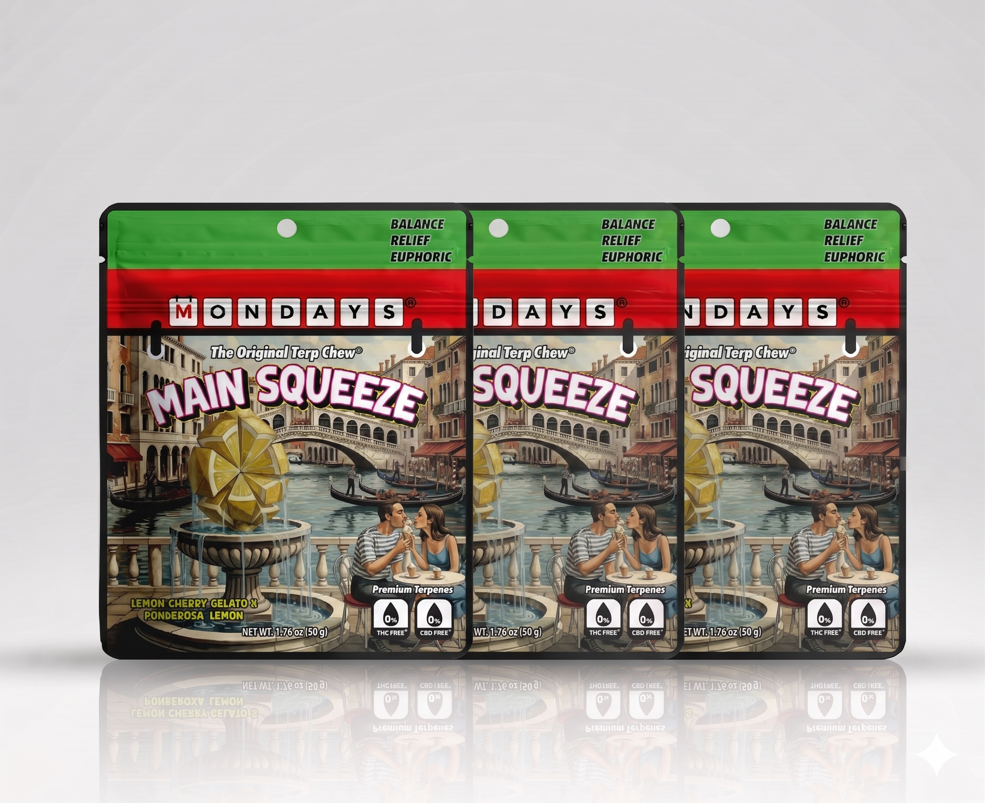 Main Squeeze terpene taffy - Lemon Cherry Gelato x Ponderosa Lemon, zero THC