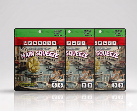 Main Squeeze terpene taffy - Lemon Cherry Gelato x Ponderosa Lemon, zero THC