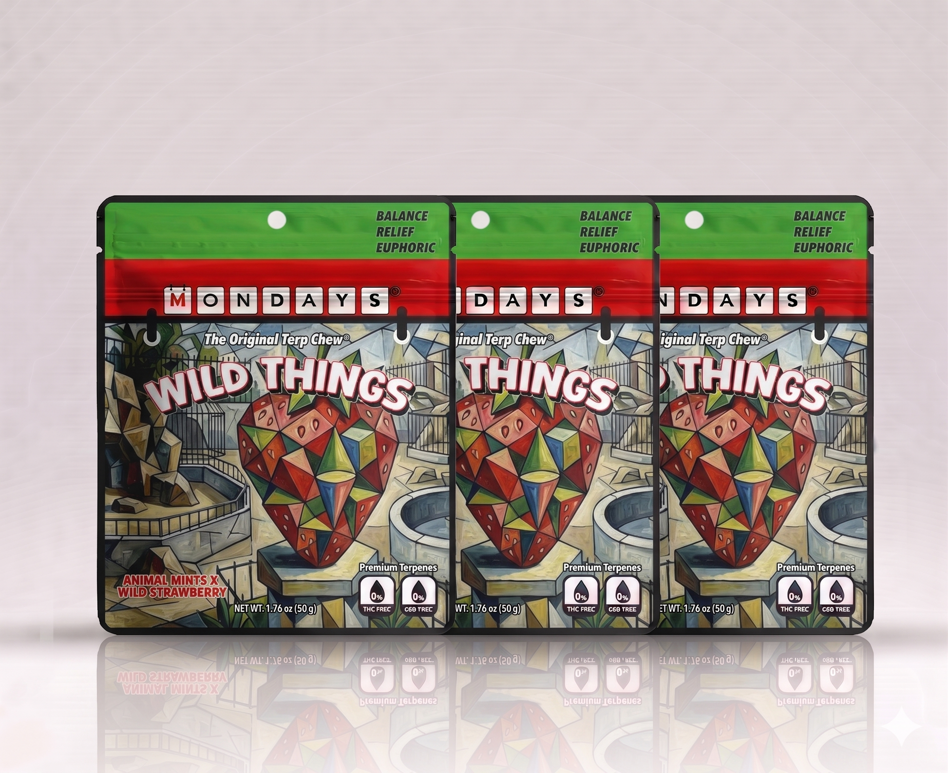Wild Things terpene taffy - Animal Mints x Wild Strawberry, zero THC