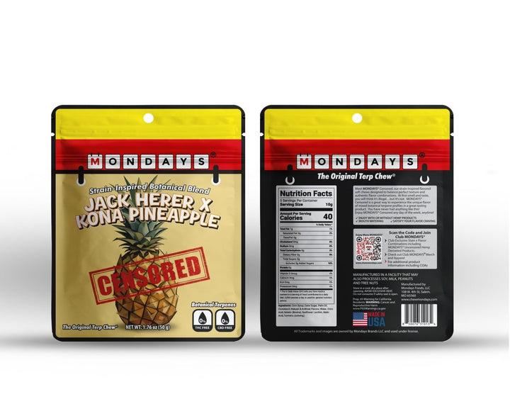 Jack Herer x Kona Pineapple terpene taffy, zero THC