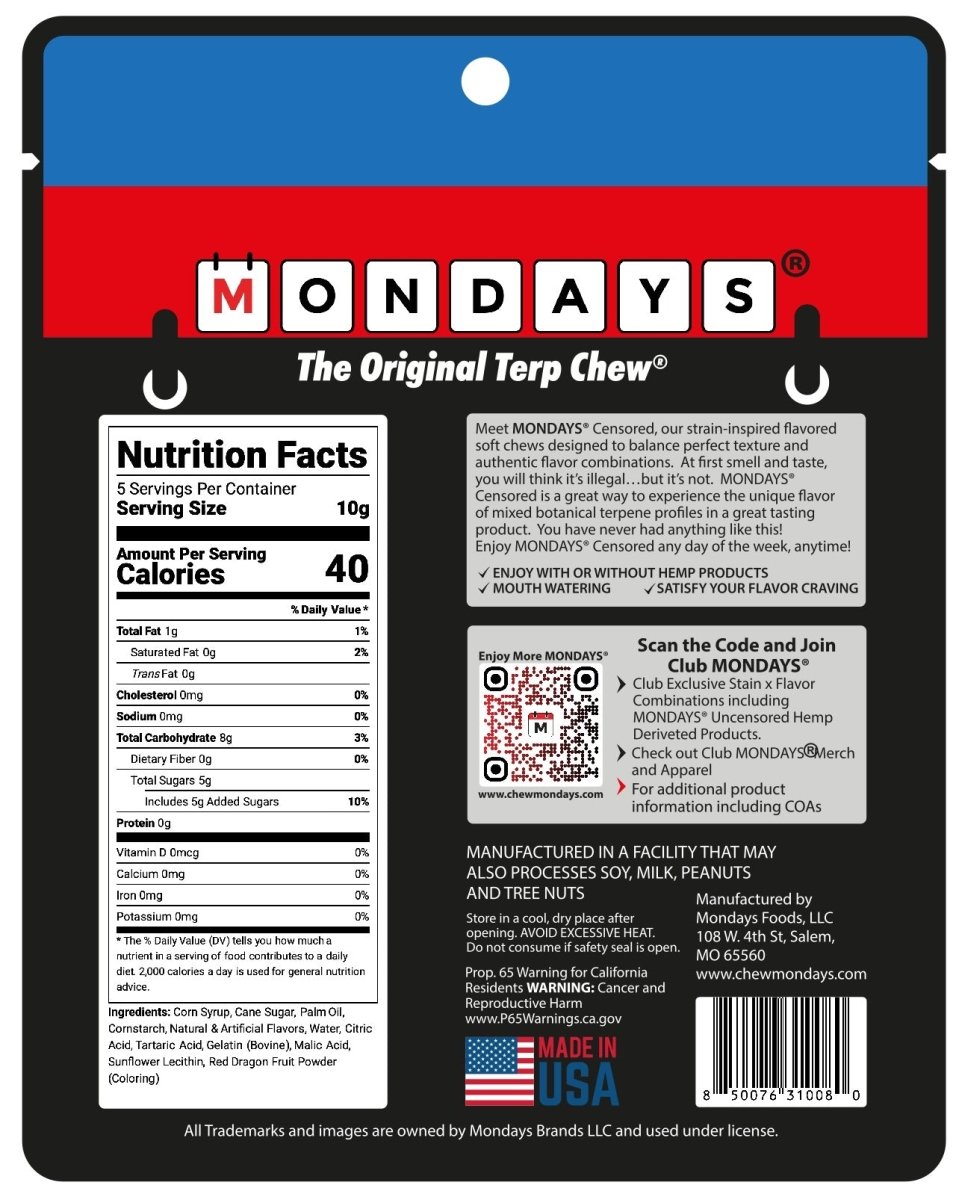 Kosher Kush x Red Raspberry - Wholesale (40 bags) Botanical - Enjoy More MONDAYS